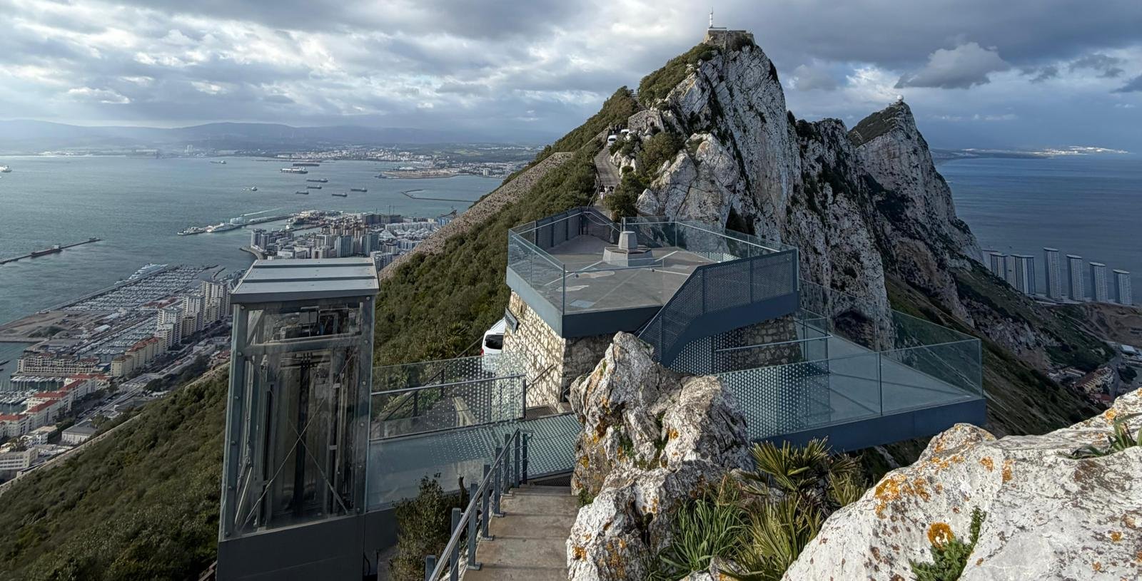 Gibraltar Skywalk glass platform view from the Rock of Gibraltar